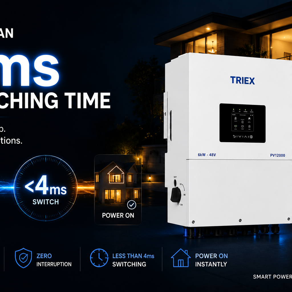 Hybrid inverter with less than 4ms switching time during load shedding in Pakistan